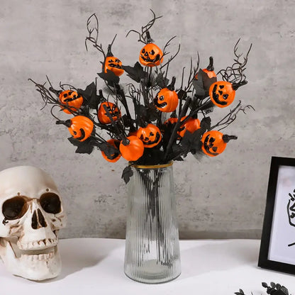 Halloween Artificial Pumpkin Maple Leaf Branches