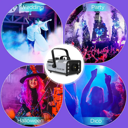 1200W Fog Machine with RGB LED Lights and Remote Control for Halloween