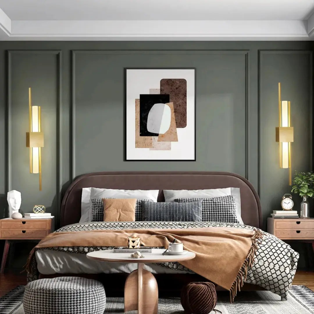 Gold Wall Battery Lamp - Modern Indoor Wall Light, USB Rechargeable Battery Sconce