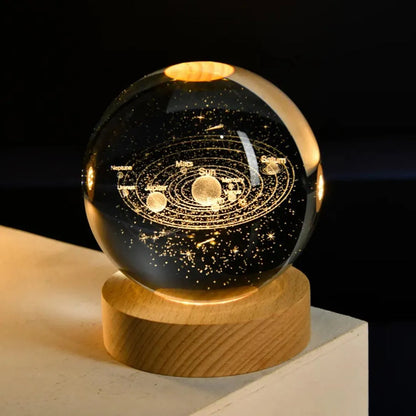 Crystal Ball Night Light - 3D Laser Engraved USB Lamp