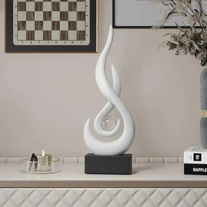 Modern Abstract Flame Sculpture - Ceramic Home Decor Piece