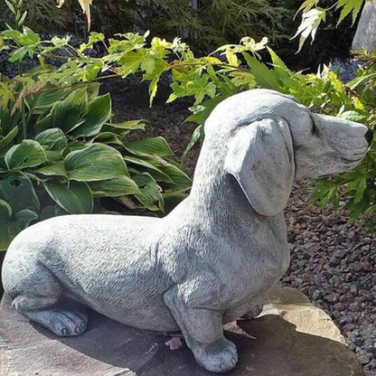 Resin Dachshund Dog Sculpture - Garden and Home Decoration Ornament