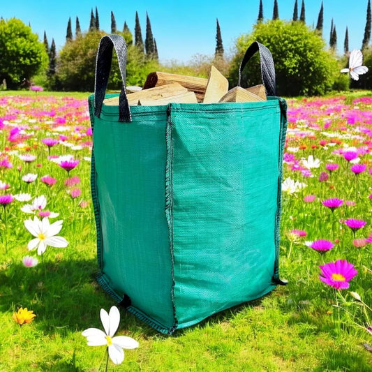 Garden Waste Bags with Handles - 120L Heavy Duty Reusable Woven PP Sacks