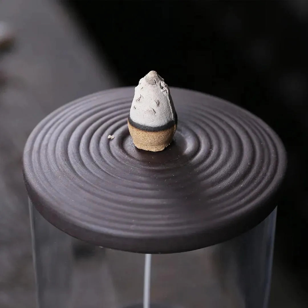 Ceramic Backflow Incense Burner - Fountain & Candlestick Ornament