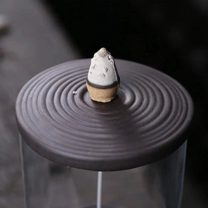 Ceramic Backflow Incense Burner - Fountain & Candlestick Ornament