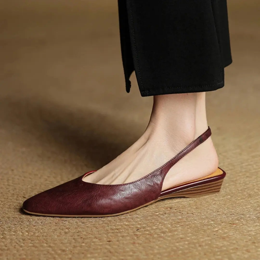 Aveline Genuine Leather Slingback Flats
