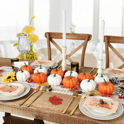 12 Piece Autumn Maple Leaves and Pumpkin Decoration Set