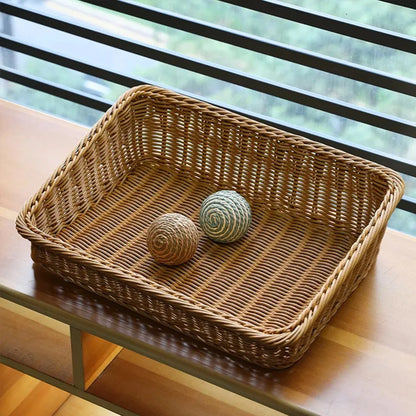 Rectangular Wicker Rattan Serving Tray