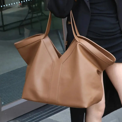 Virella – Genuine Leather Oversized Tote Bag Shoulder Shopper