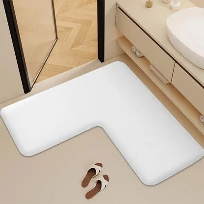 L-Shaped Thickened Flannel Non Slip Bath Mat