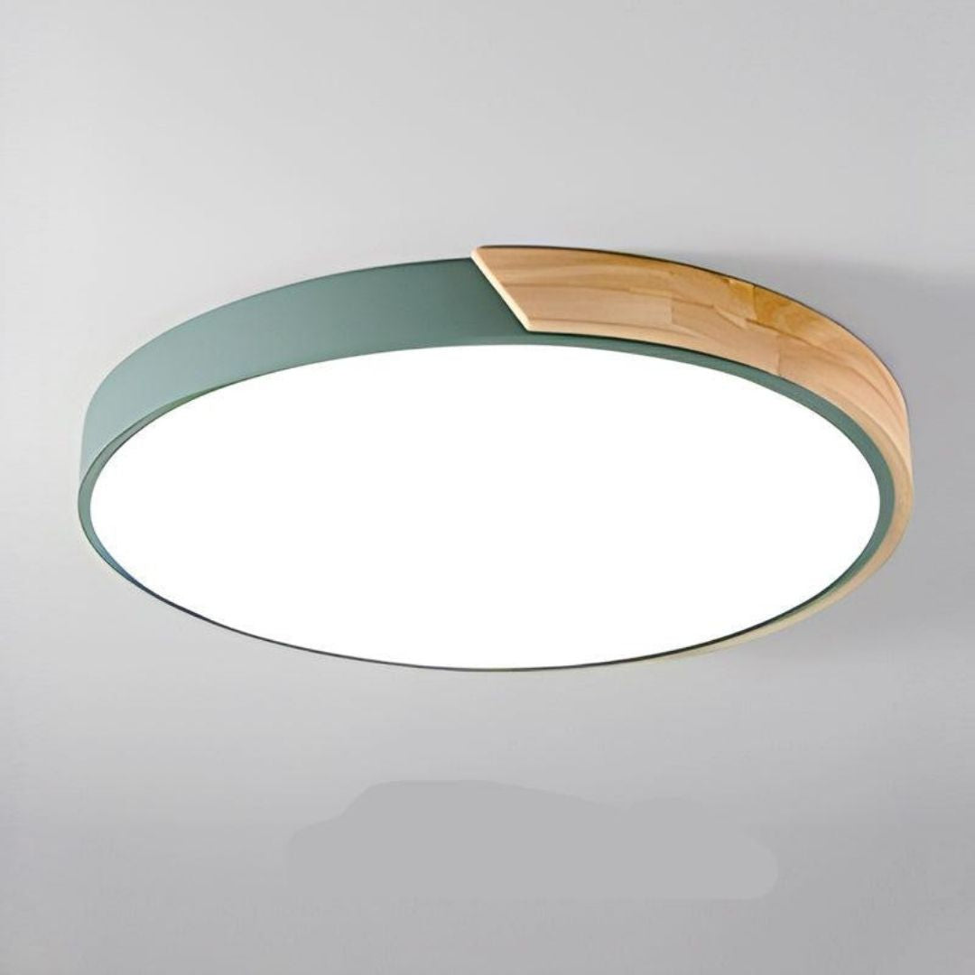 Nordic Macaroon Wood Ceiling Light - Minimalist LED Fixture