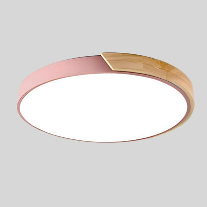 Nordic Macaroon Wood Ceiling Light - Minimalist LED Fixture
