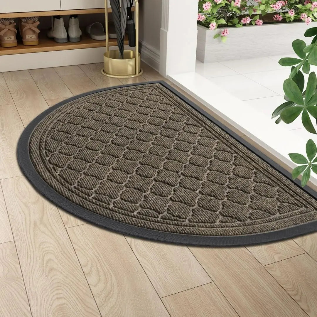 Calvo Half Moon Door Mat - Non-Slip Rubber Backing Heavy Duty Indoor and Outdoor Entrance Mat