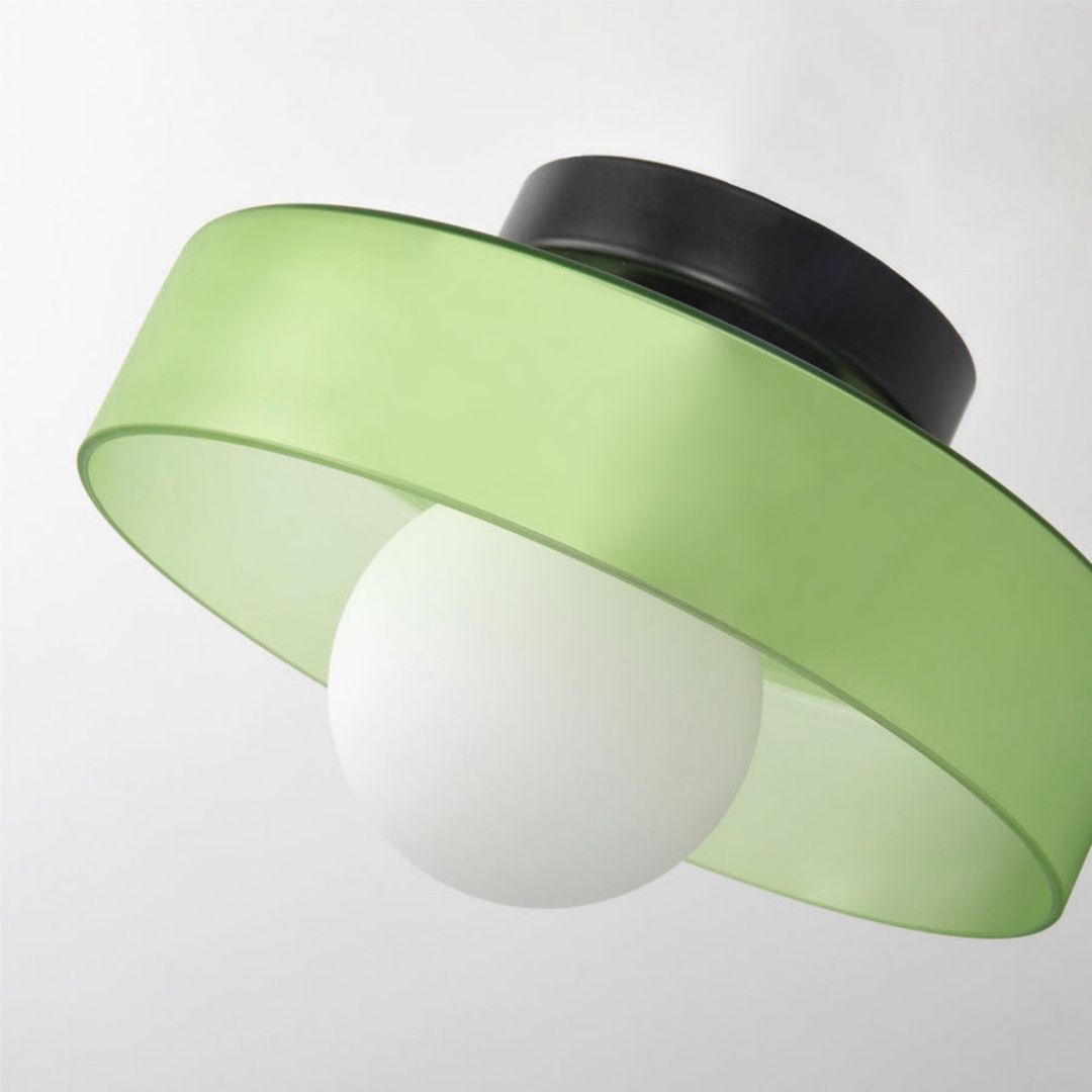 Modern Round Ceiling Light - Minimalist Glass LED Fixture with Customizable Colours