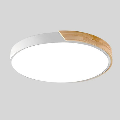 Nordic Macaroon Wood Ceiling Light - Minimalist LED Fixture