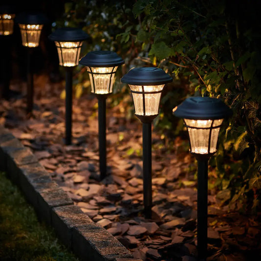 Solar Lights for Gardens - Set of 6/12 Solar Stake Lights for Pathways and Outdoor Decor