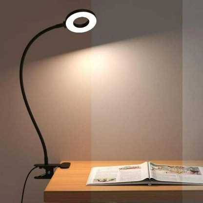 LED Clip-On Desk Lamp - Gooseneck with 3 Colours and 10 Brightness Modes
