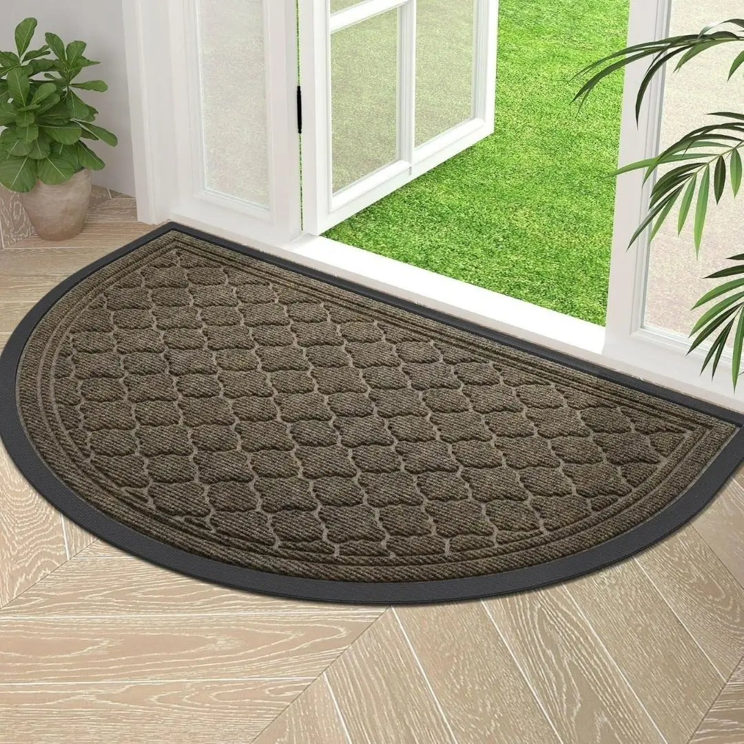 Calvo Half Moon Door Mat - Non-Slip Rubber Backing Heavy Duty Indoor and Outdoor Entrance Mat
