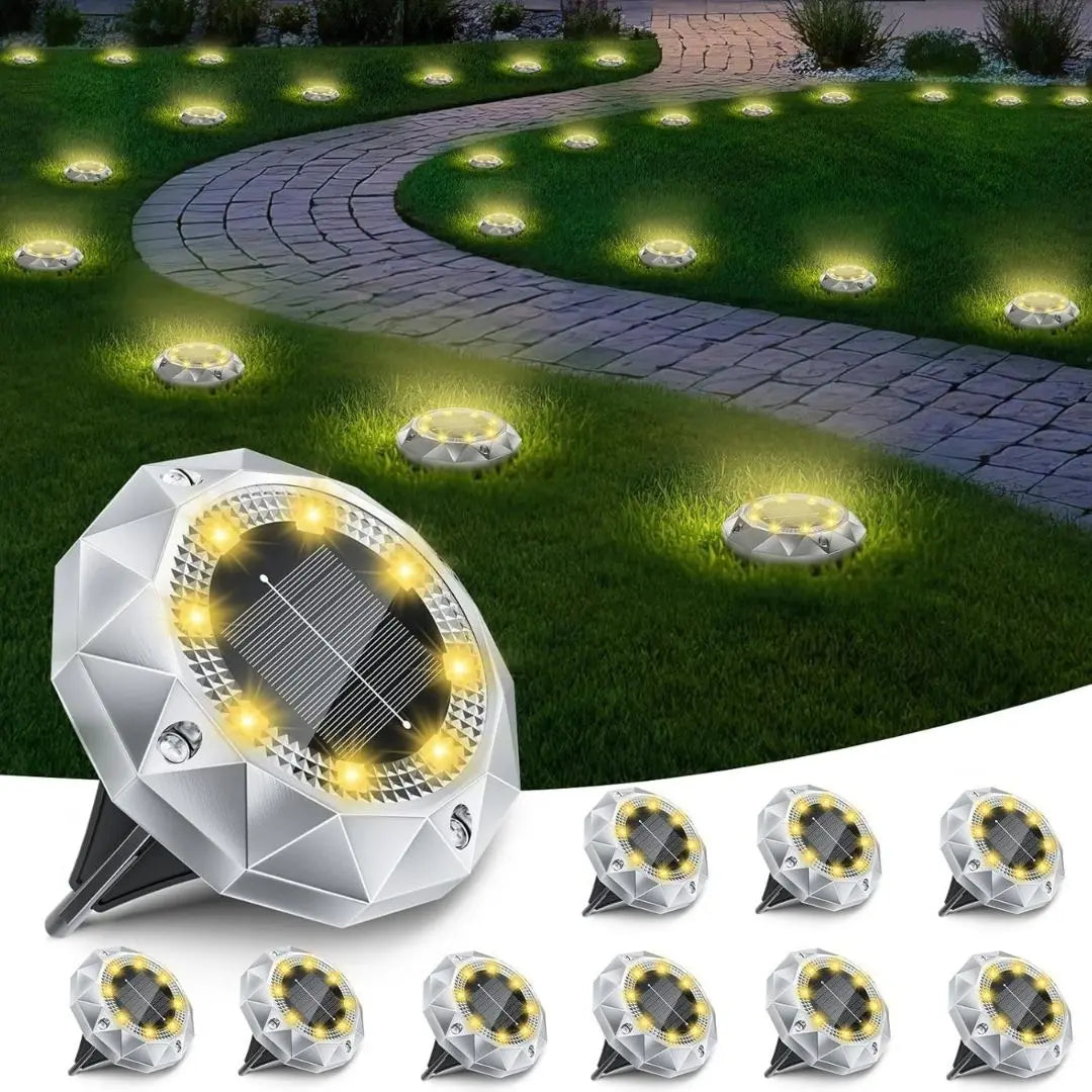 Solaro Diamond Path Lights - IP65 Waterproof LED Ground Lights for Garden and Landscape