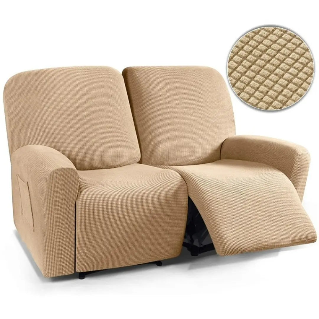 Cabri Knitted Recliner Chair Covers - Stretch Jacquard Slipcovers for 1-4 Seater Recliners