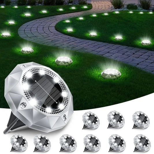 Solaro Diamond Path Lights - IP65 Waterproof LED Ground Lights for Garden and Landscape
