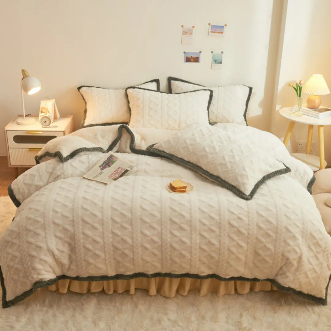 Luvora Sherpa Fleece Duvet Cover Set - 3-Piece Super Soft Warm Bedding with Pillowcases