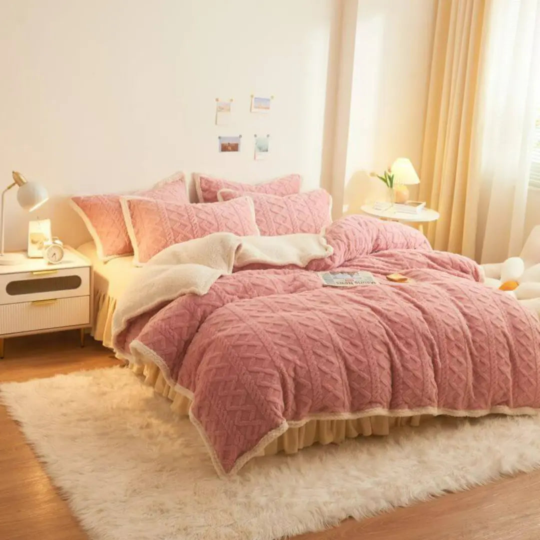 Luvora Sherpa Fleece Duvet Cover Set - 3-Piece Super Soft Warm Bedding with Pillowcases