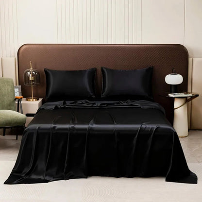 Satin Silk Bed Sheet Set with Pillowcases