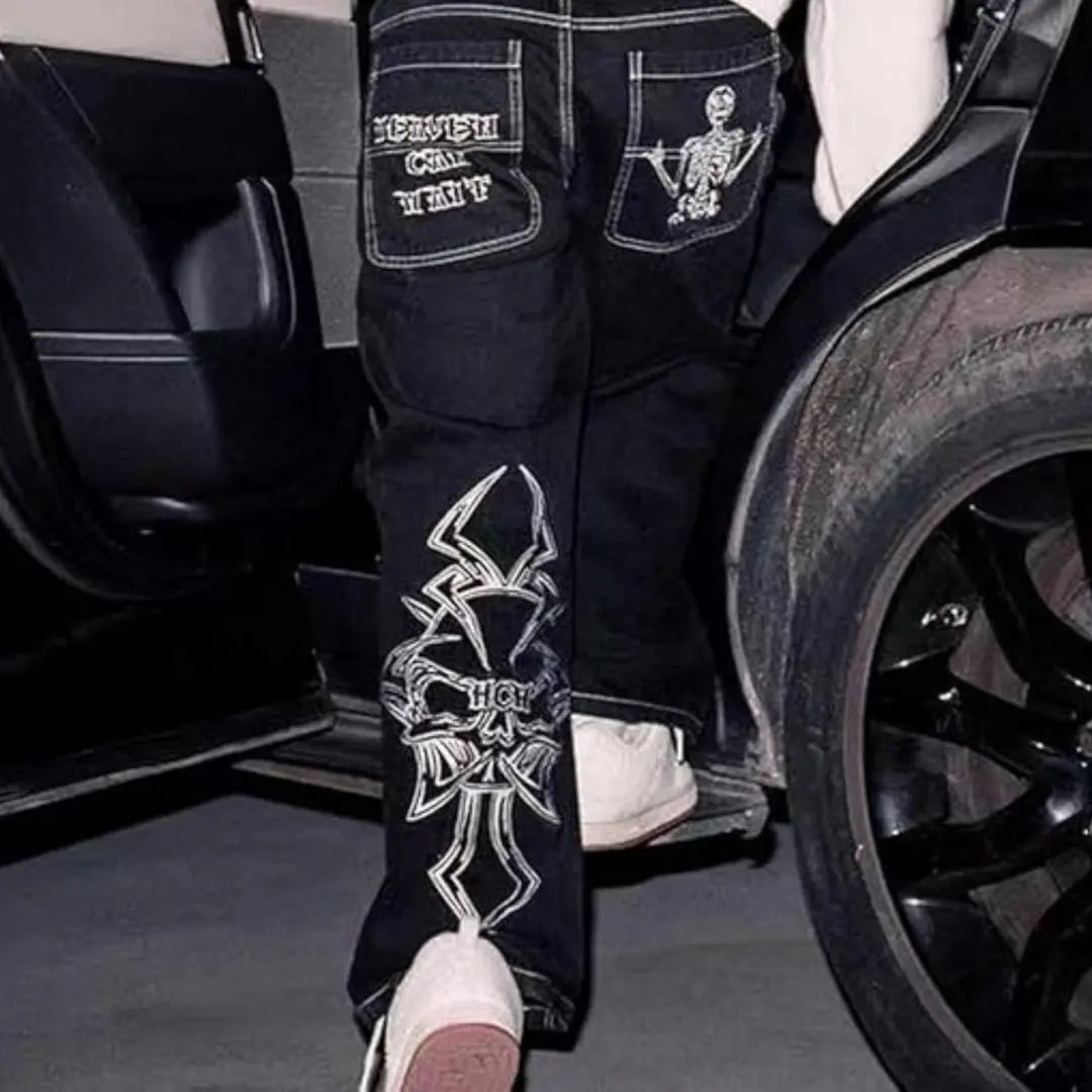 Amalfi Embroidered Baggy Jeans