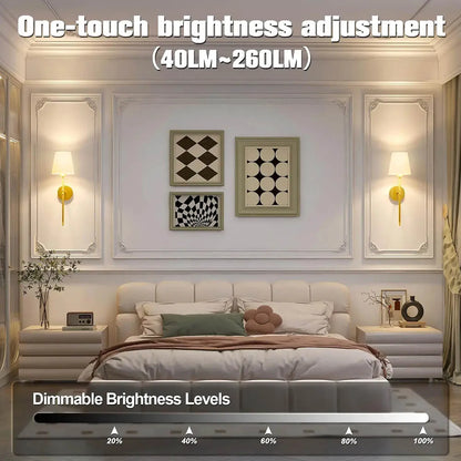 2 Pack Wireless Wall Lights with Remote and RGB Color Modes