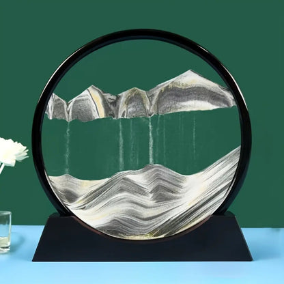 Creative 3D Moving Glass Art Sand Painting - Flowing Sand Hourglass Home Decor