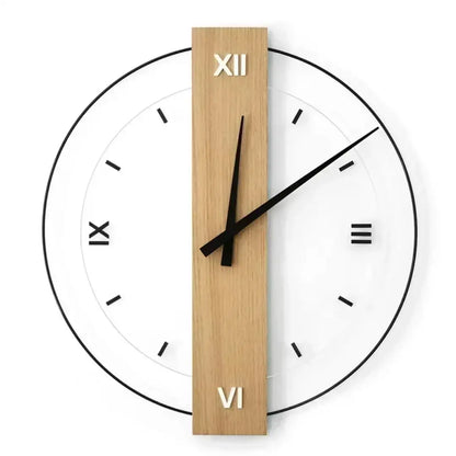 Modern Scandinavian Simple Wall Clock - Silent Elegance in Solid Wood