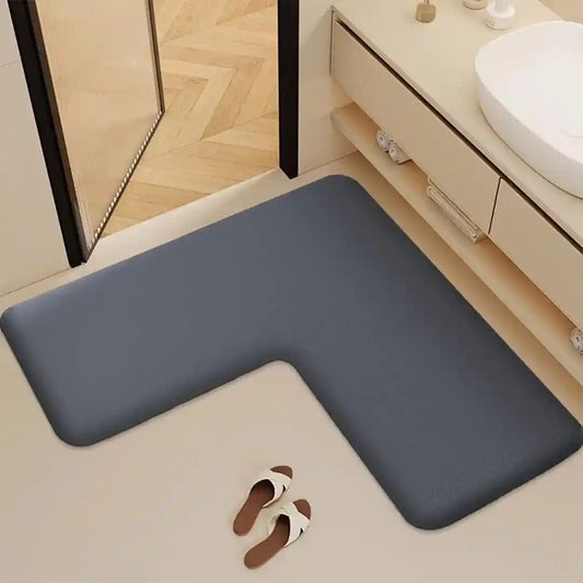 L-Shaped Thickened Flannel Non Slip Bath Mat