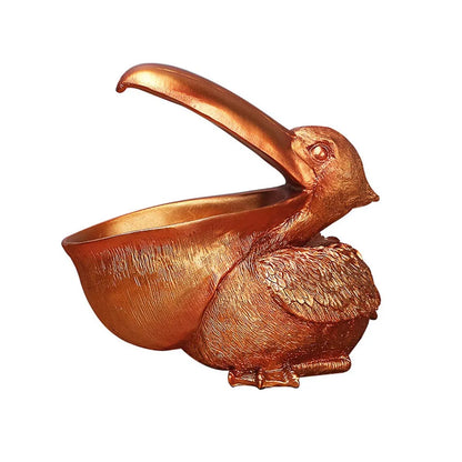 Pelican Birds Figurine - Resin Desktop Organizer and Decorative Candy Dish