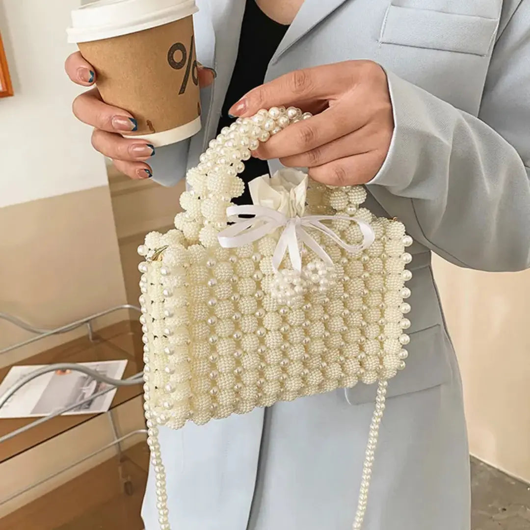 Perlina – Pearl Beaded Evening Bag Bridal Clutch Wedding Party