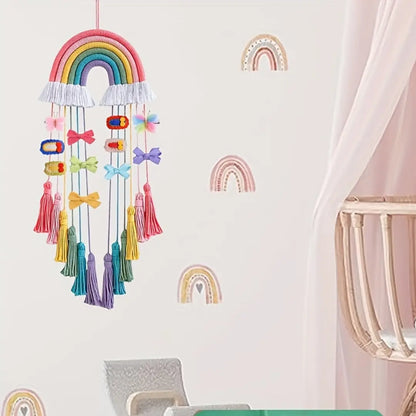 Bohemian Rainbow Wall Hanging - Handcrafted Macrame with Tassels