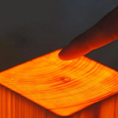 GloedHout Rechargeable Touch Table Lamp - Wood and LED Harmony for Elegant Spaces