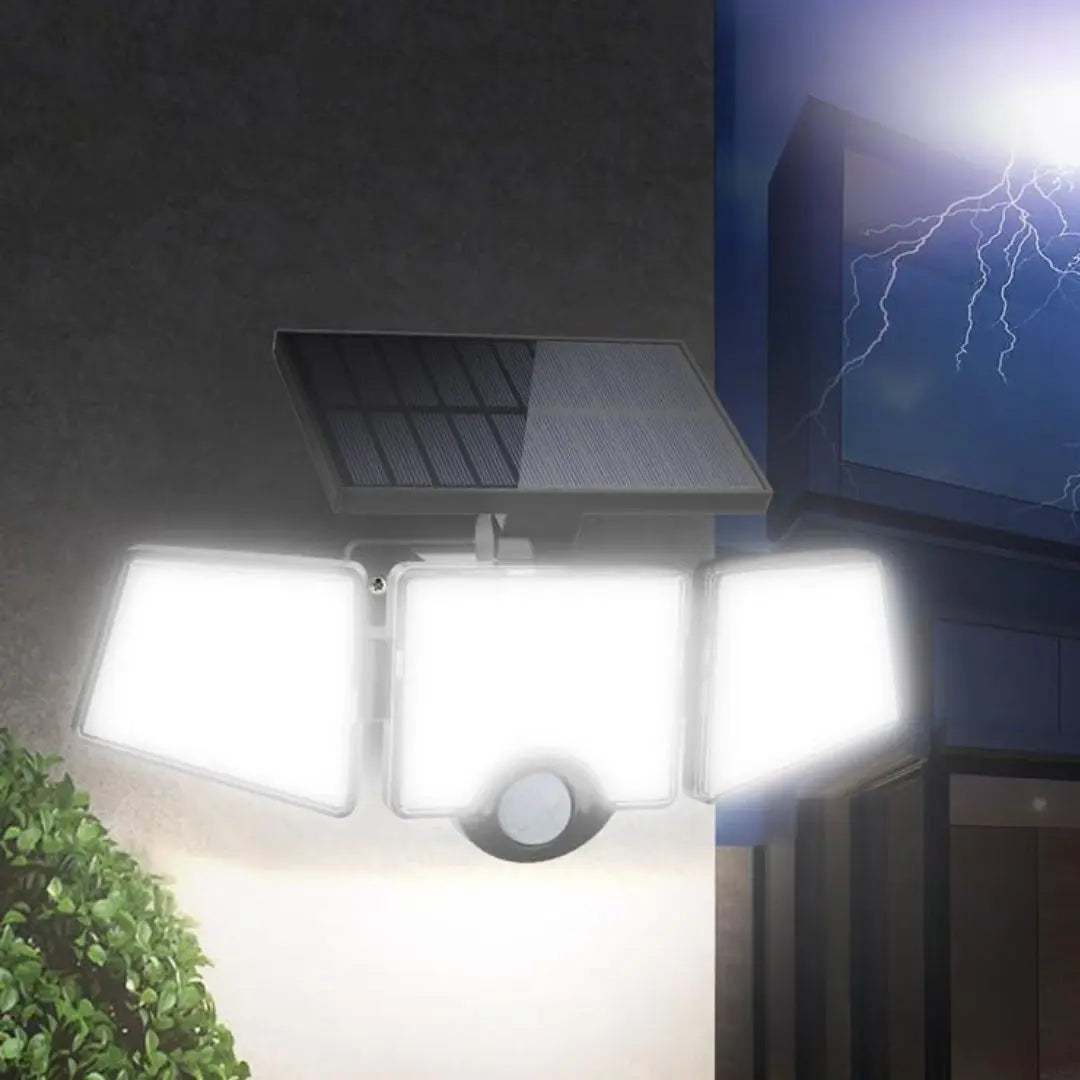 Lumora Solar Security Lights - 1000LM Floodlights with 3 Adjustable Heads and Motion Sensor