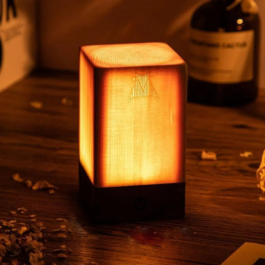GloedHout Rechargeable Touch Table Lamp - Wood and LED Harmony for Elegant Spaces