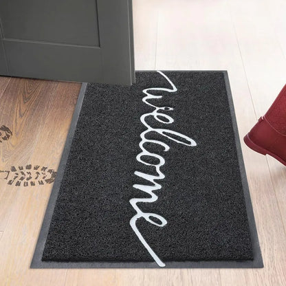 Threshold Atelier Script Door Mat - Low-Profile Non-Slip PVC and Rubber Entrance Mat