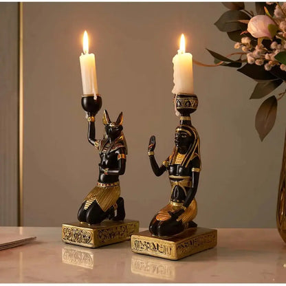 Set of 3 Pcs Ancient Egyptian Candle Holders