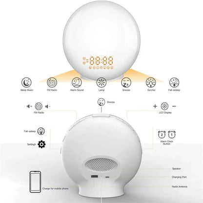 Wake Up Light Alarm Clock with Sunrise and Sunset Simulation