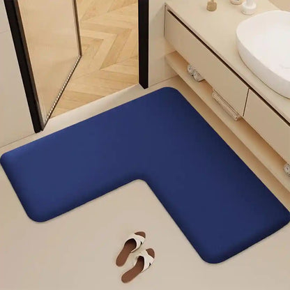 L-Shaped Thickened Flannel Non Slip Bath Mat