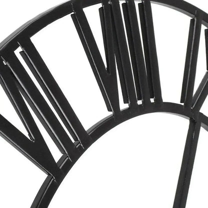 3D Roman Numerals 40cm Wall Clock - Retro Metal Iron Round Design