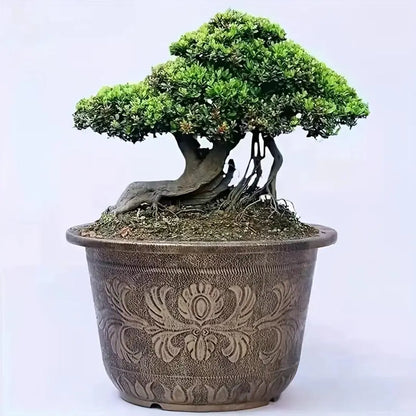 Bronze Resin Plant Pot - Thickened Round Flower Planter