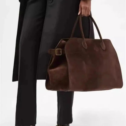 Sorelle – Suede Leather Work Tote Bag for Women