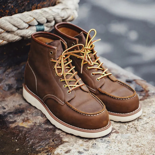 Maden Vintage Ankle Boots in Genuine Crazy Horse Leather