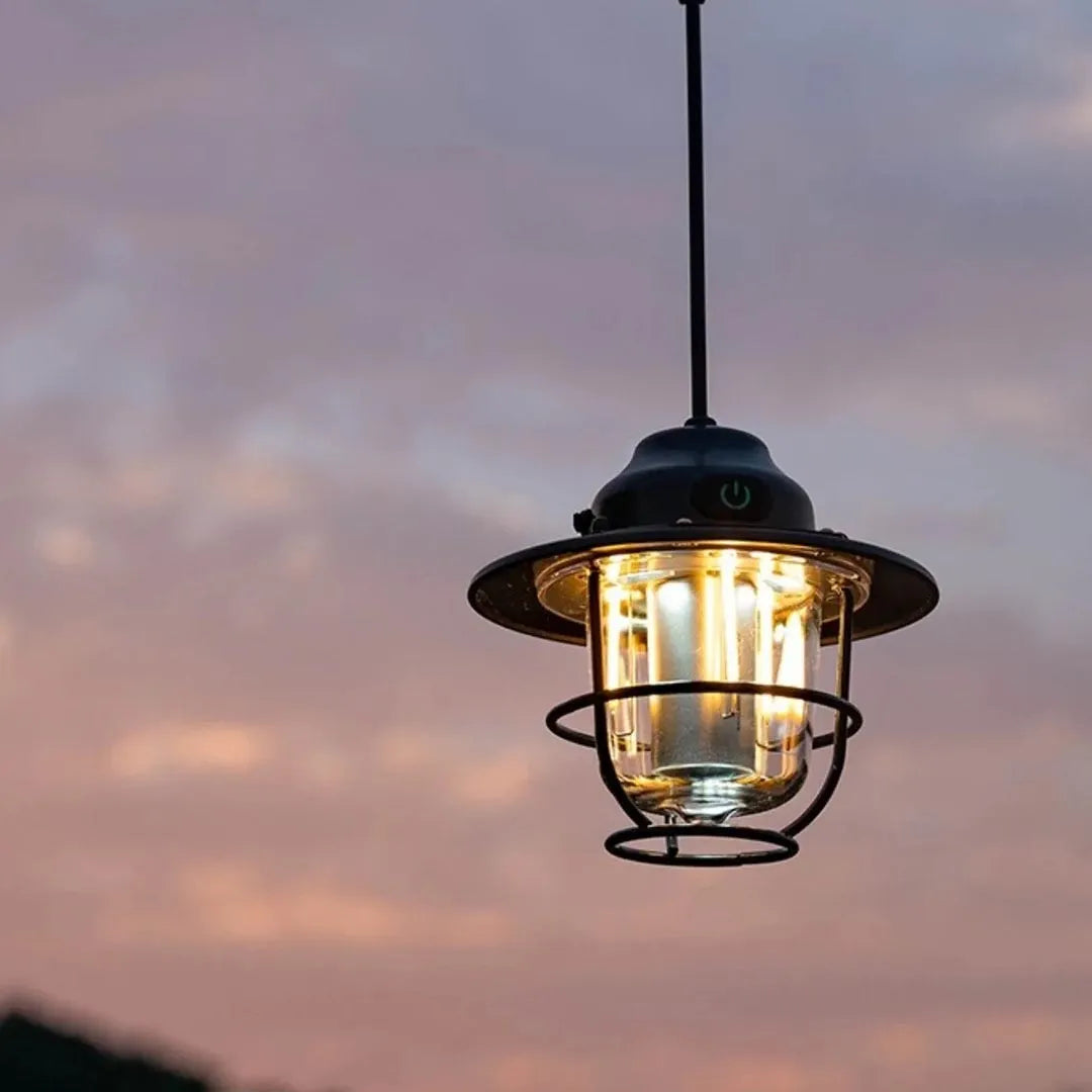 Retro Camping Lamp - Vintage LED Lantern for Outdoors