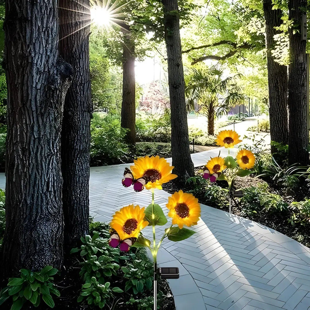 Solari SunBloom Solar Flower Lights - Lifelike Sunflower Outdoor Garden Decoration