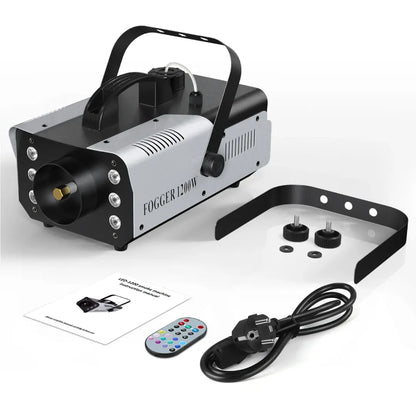 1200W Fog Machine with RGB LED Lights and Remote Control for Halloween